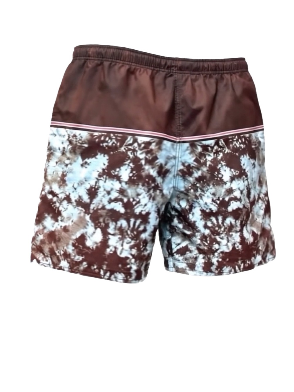 BURNSIDE ~ Men's Brown and Light Aqua Swim Shorts size M